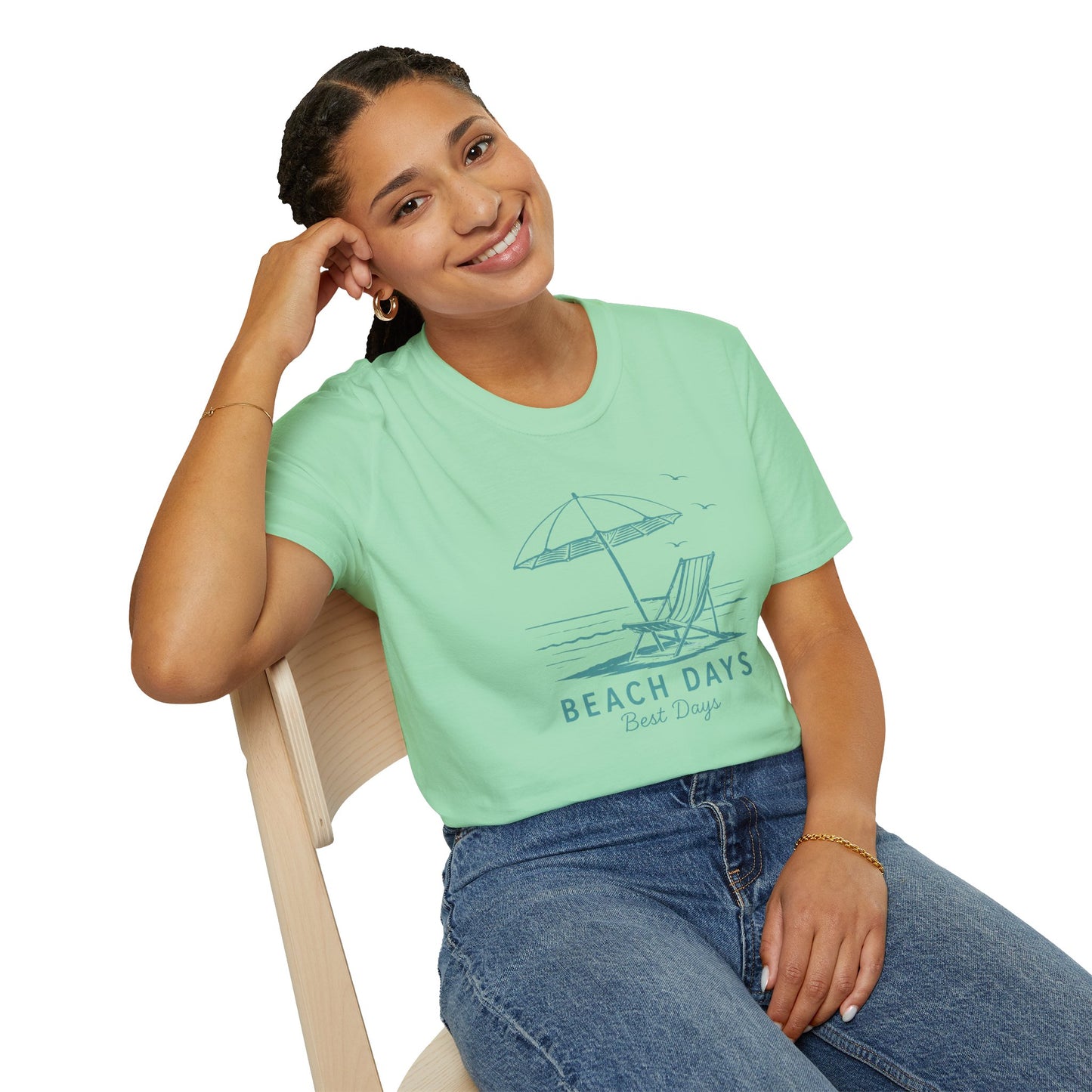 Beach Days T-Shirt — Relaxing Beach Chair & Umbrella Graphic