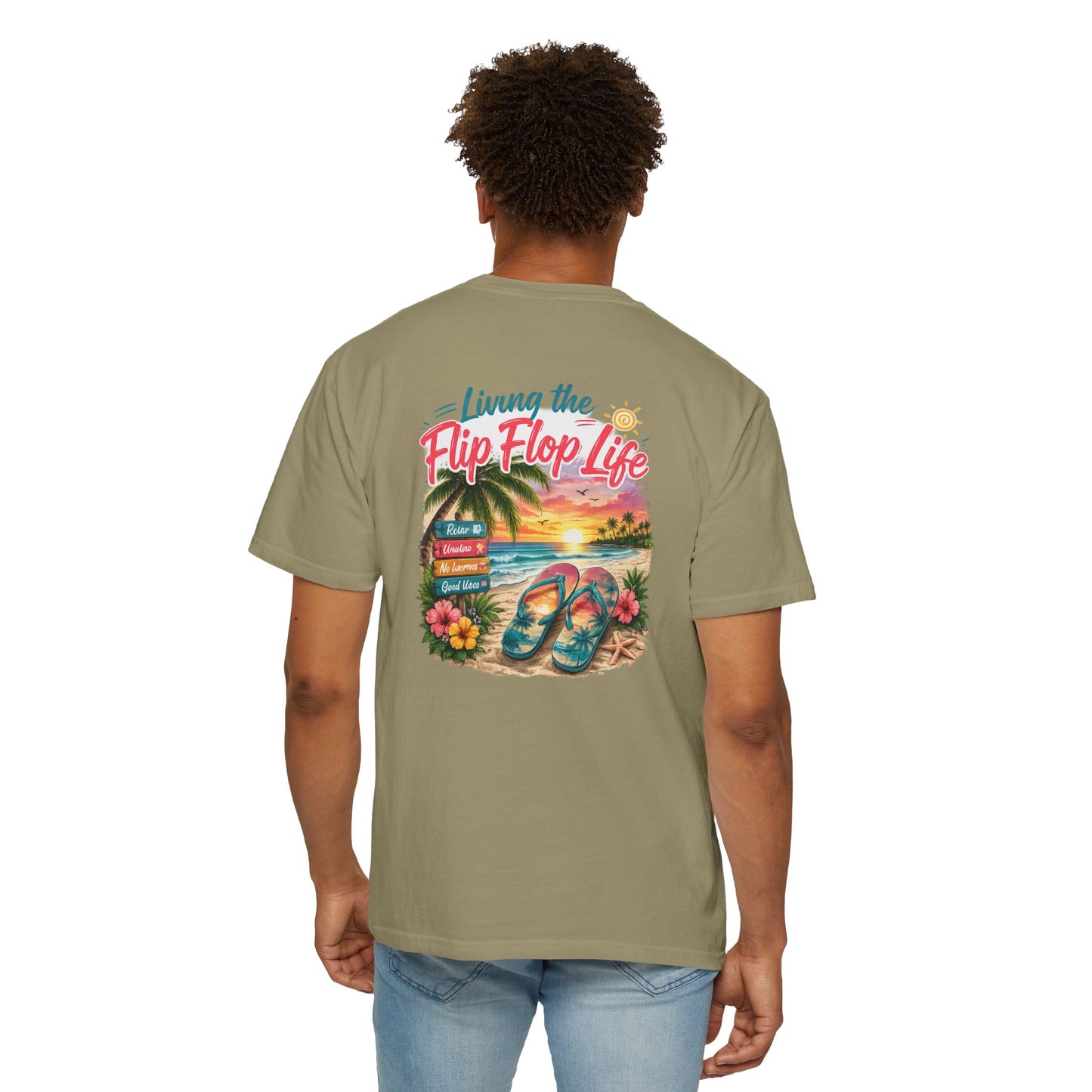 Resort Collection Living the Flip Flop Life Unisex Garment-Dyed T-shirt