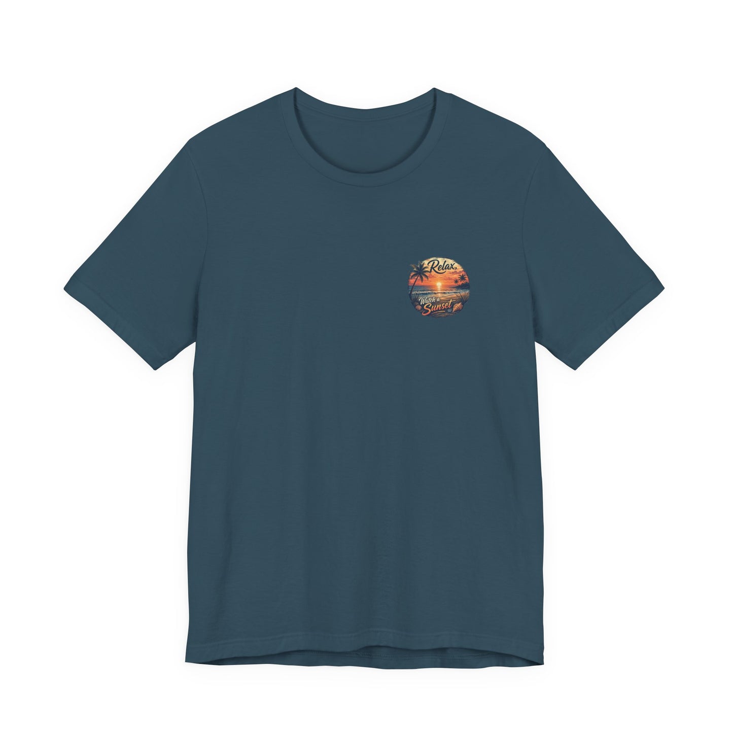 Sunset Beach Tee — "Relax Watch a Sunset" Graphic T-Shirt