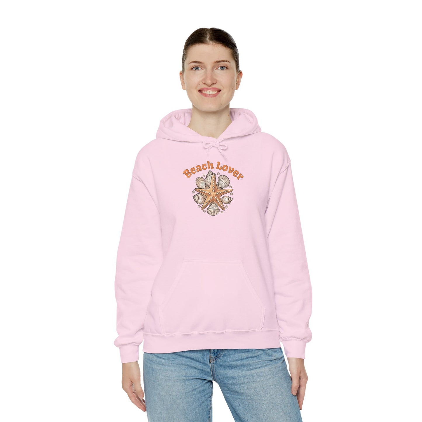 Beach Lover Starfish Hoodie — Coastal Seashell Graphic Sweatshirt