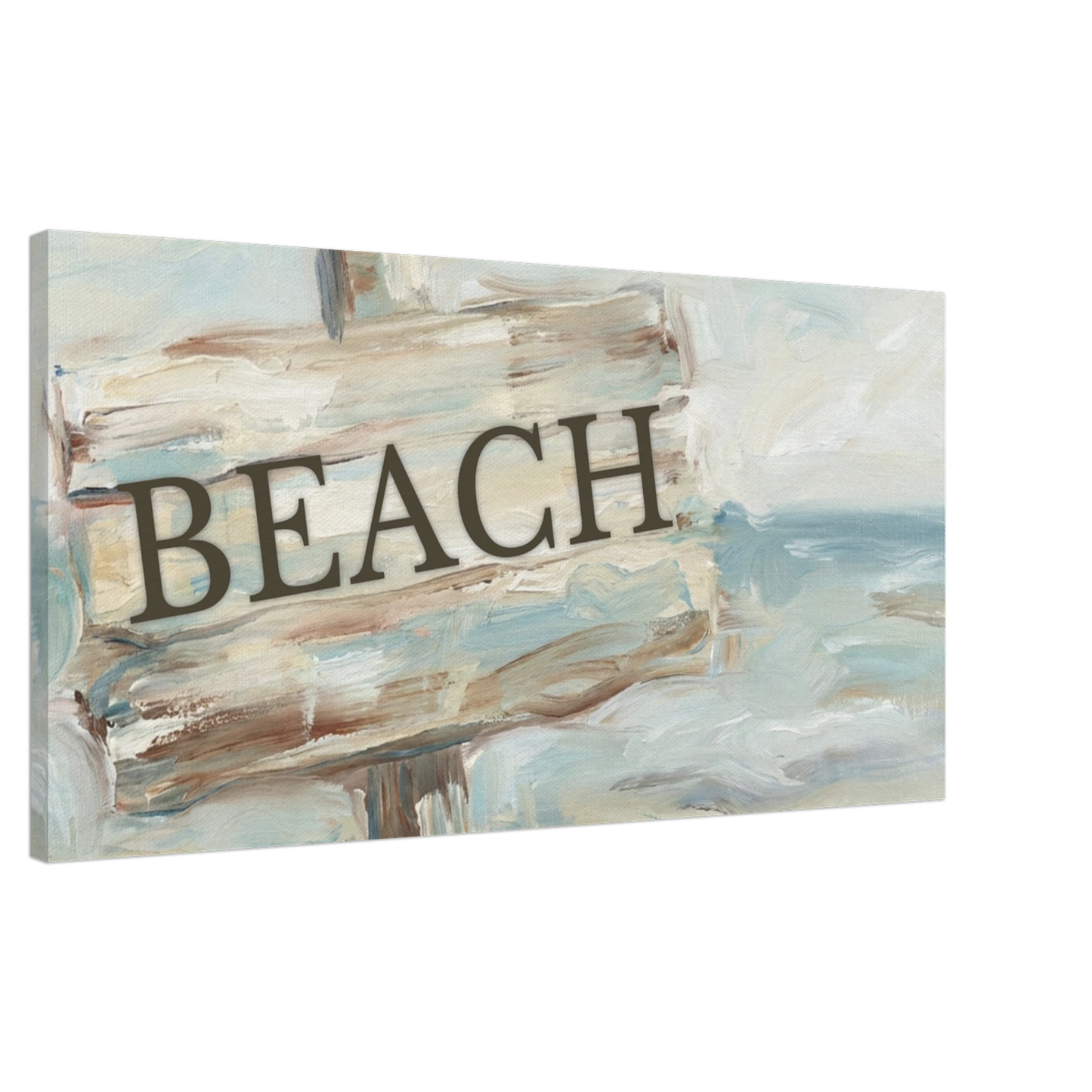  Beach Shore Distressed Canvas Wall Print 