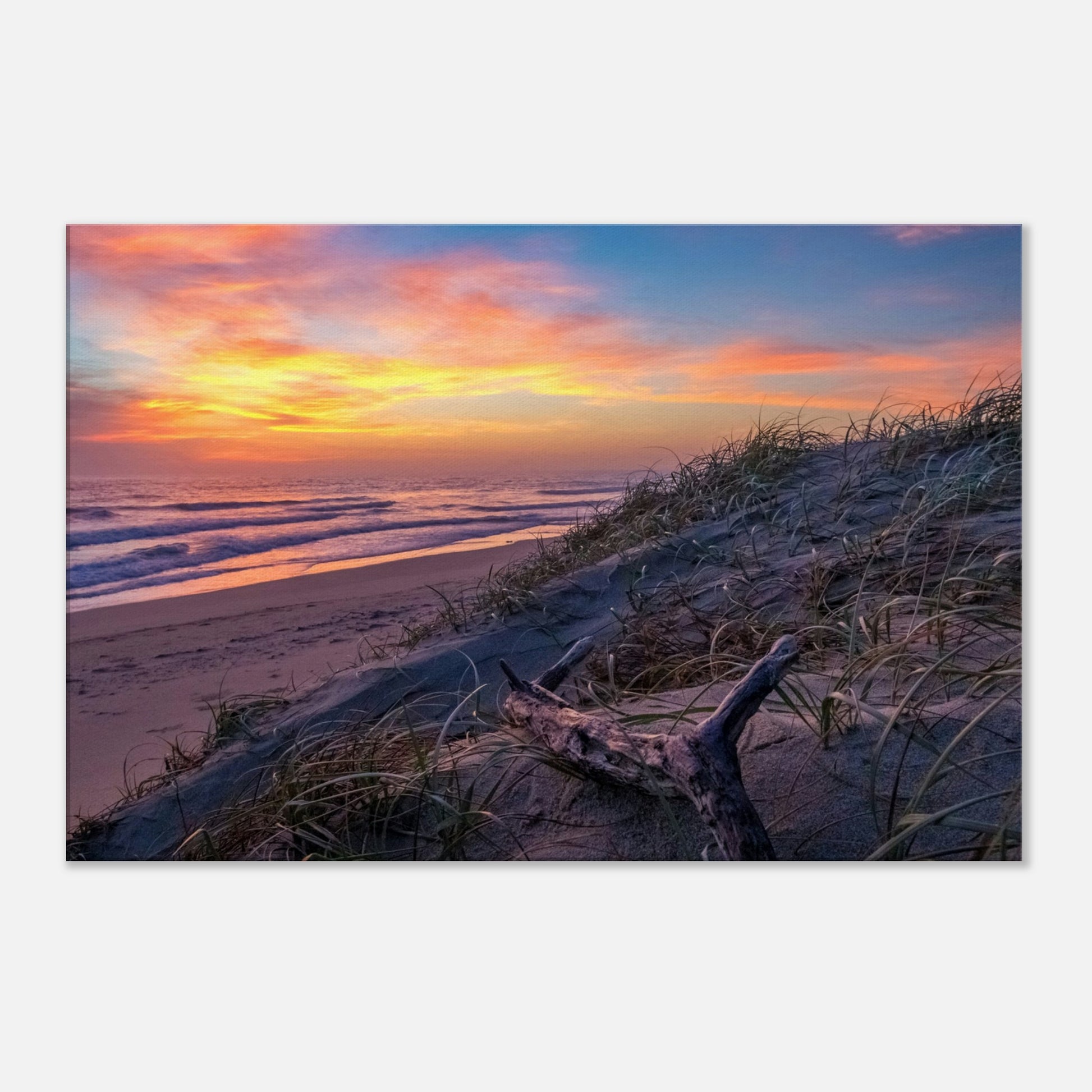 Beach Dune Sunset Canvas Wall Print by Caribbean Rays