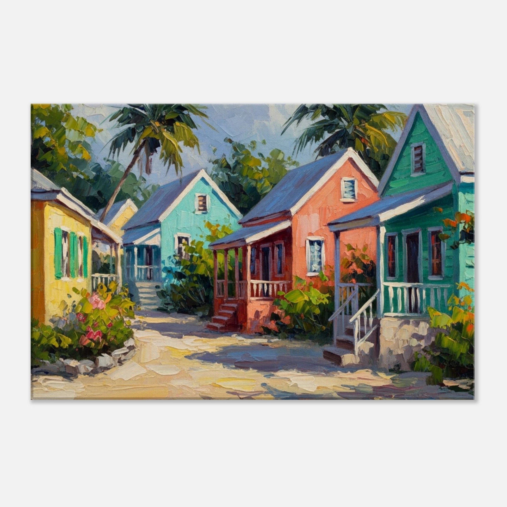 Caribbean Cabanas Canvas Wall Print  by Caribbean Rays  