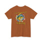 Brown t-shirt with a fish graphic and text 'I'm Hooked On Fishing' on a white background