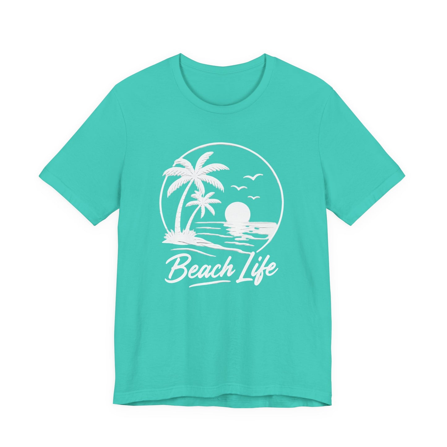 Beach Life T-Shirt – Palm Tree Sunset Graphic Tee