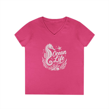 Ocean Life Seahorse V-Neck Tee