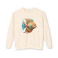 Beach Club Vibrant Fish Art Unisex Lightweight Crewneck Sweatshirt