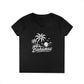 Bahamas Palm Beach V-Neck Tee — Ladies' Tropical Vacation T-Shirt