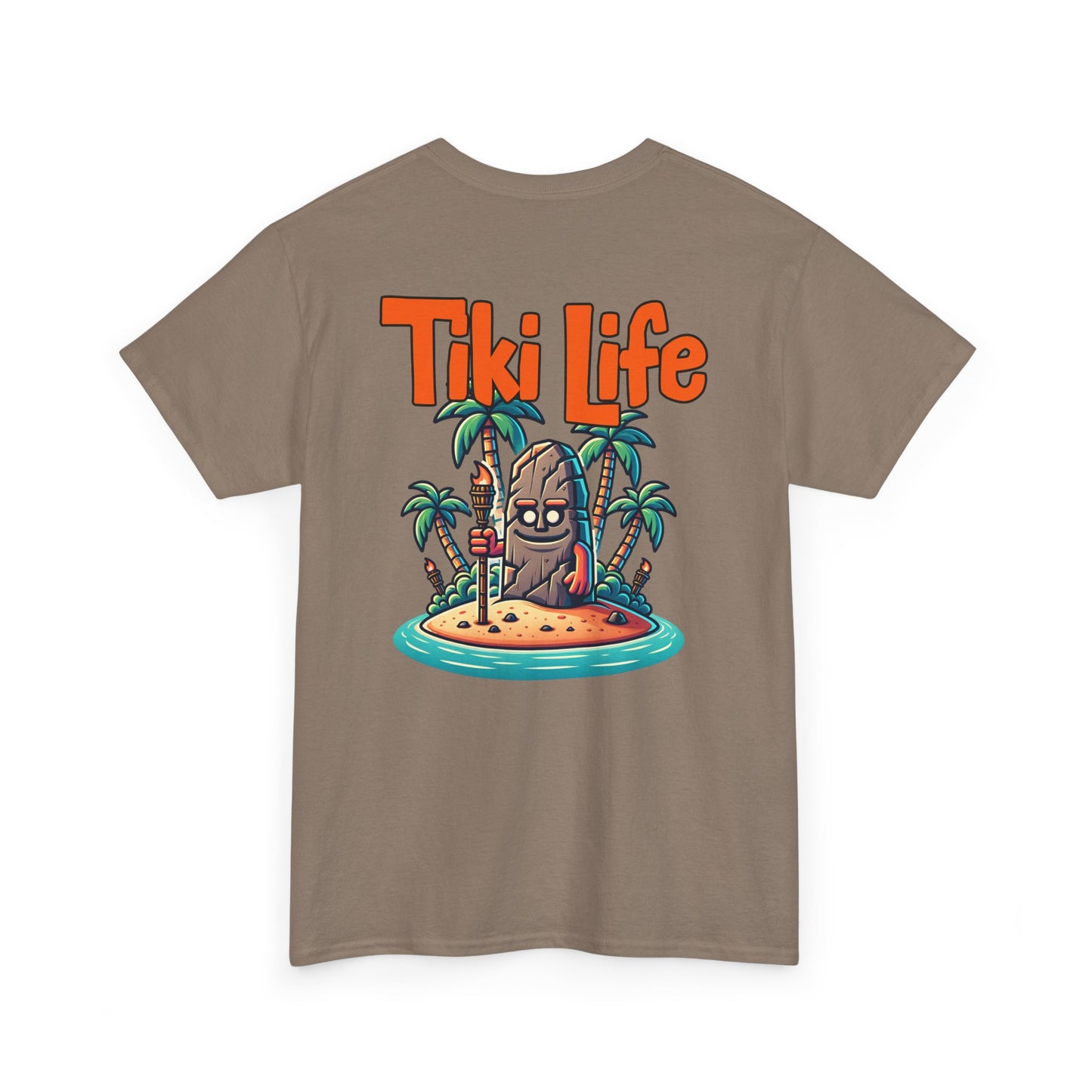 Tiki Life Island Tee - Unisex Heavy Cotton T-Shirt at Caribbean Rays