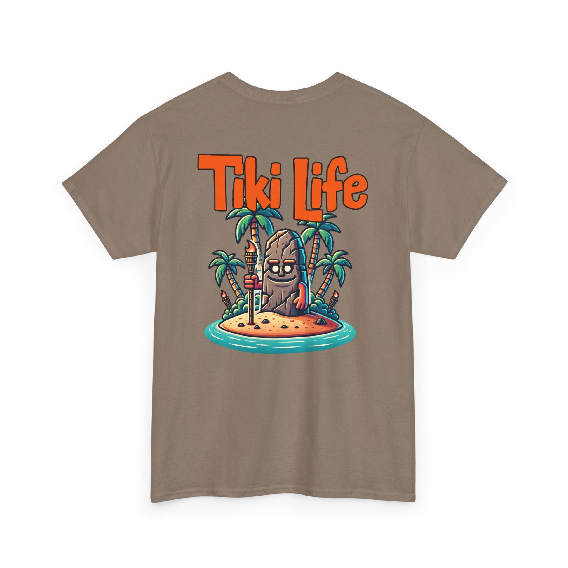 Tiki Life Island Tee - Unisex Heavy Cotton T-Shirt at Caribbean Rays