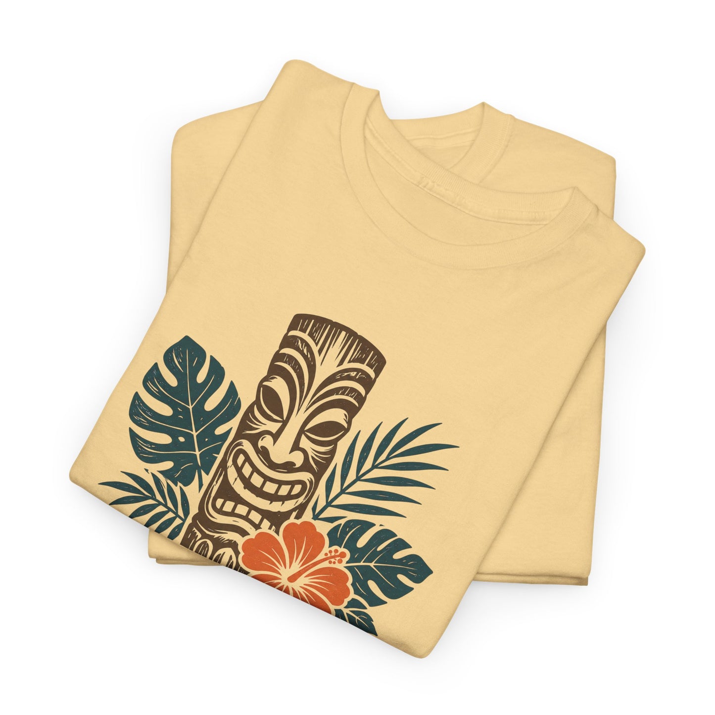 Island State of Mind T-Shirt — Tropical Tiki Tee with Hibiscus & Palm Leaves