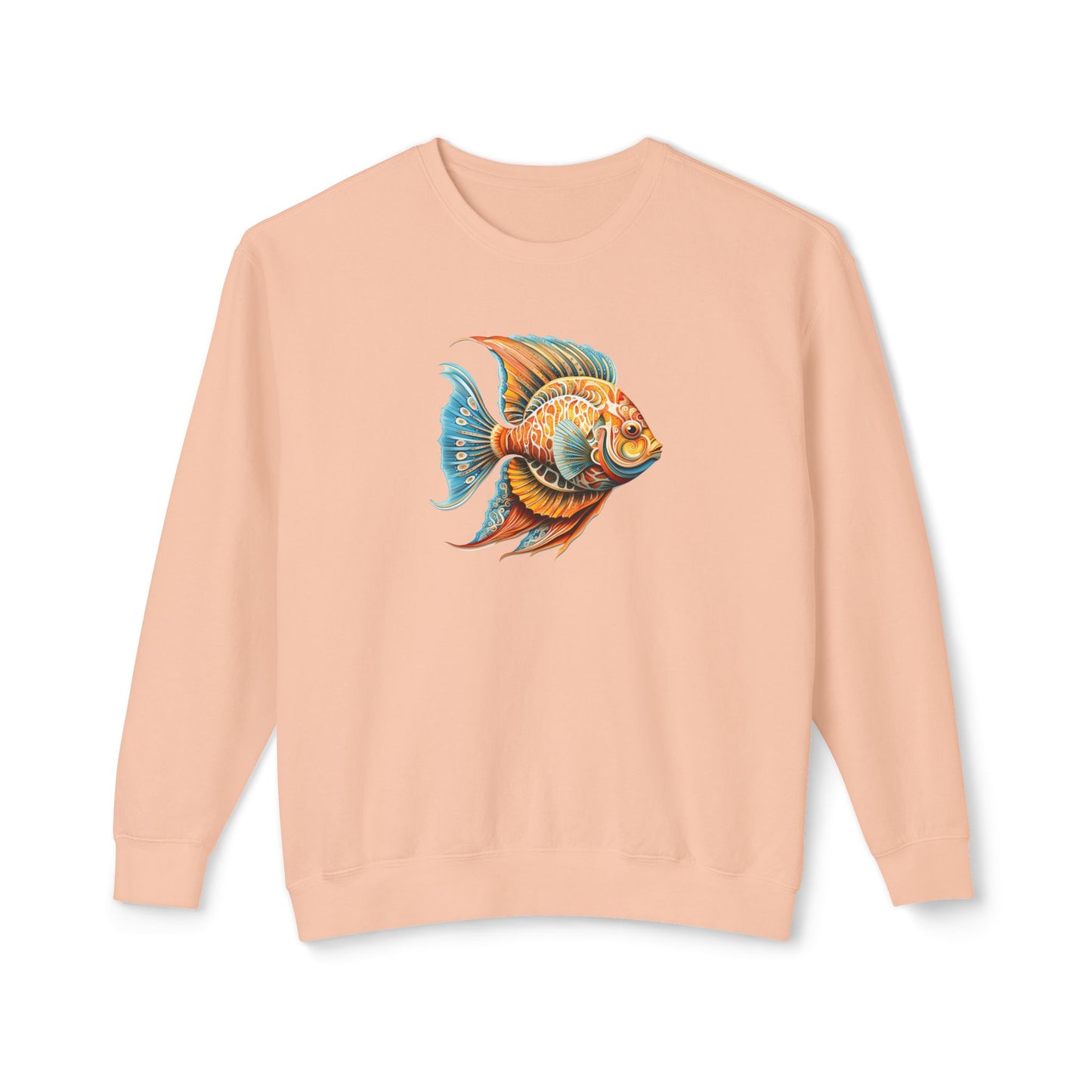 Beach Club Vibrant Fish Art Unisex Lightweight Crewneck Sweatshirt