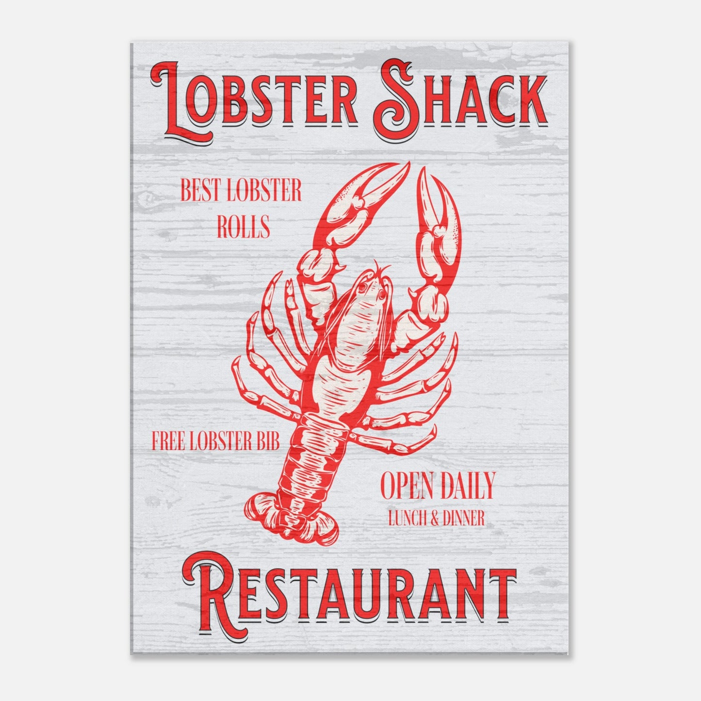 Lobster Shack Restaurant Canvas Wall Print on Caribbean Rays