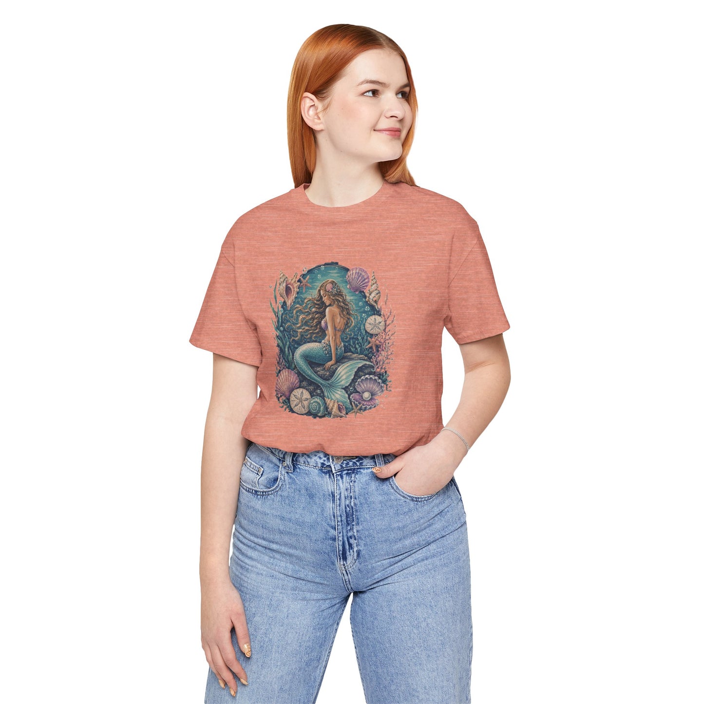 Mermaid Beach Graphic Tee - Vintage Ocean Illustration T-Shirt