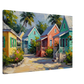 Caribbean Cabanas Canvas Wall Print on Caribbean Rays  