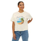 Beach Days Boxy Tee — Tropical Palm Beach Graphic for Women
