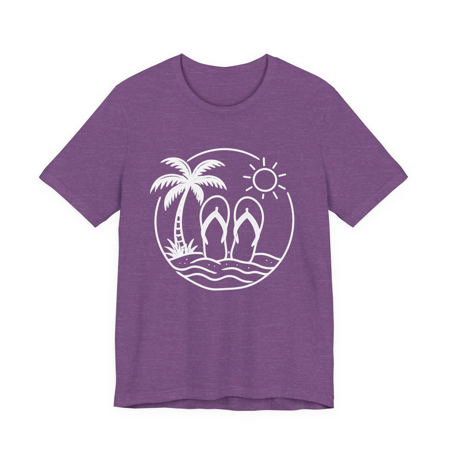 Beach Flip Flop Palm Circle Graphic Tee