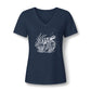 Sea Turtle V-Neck Tee — Women's Relaxed Heather Tee with White Sea Turtle Graphic