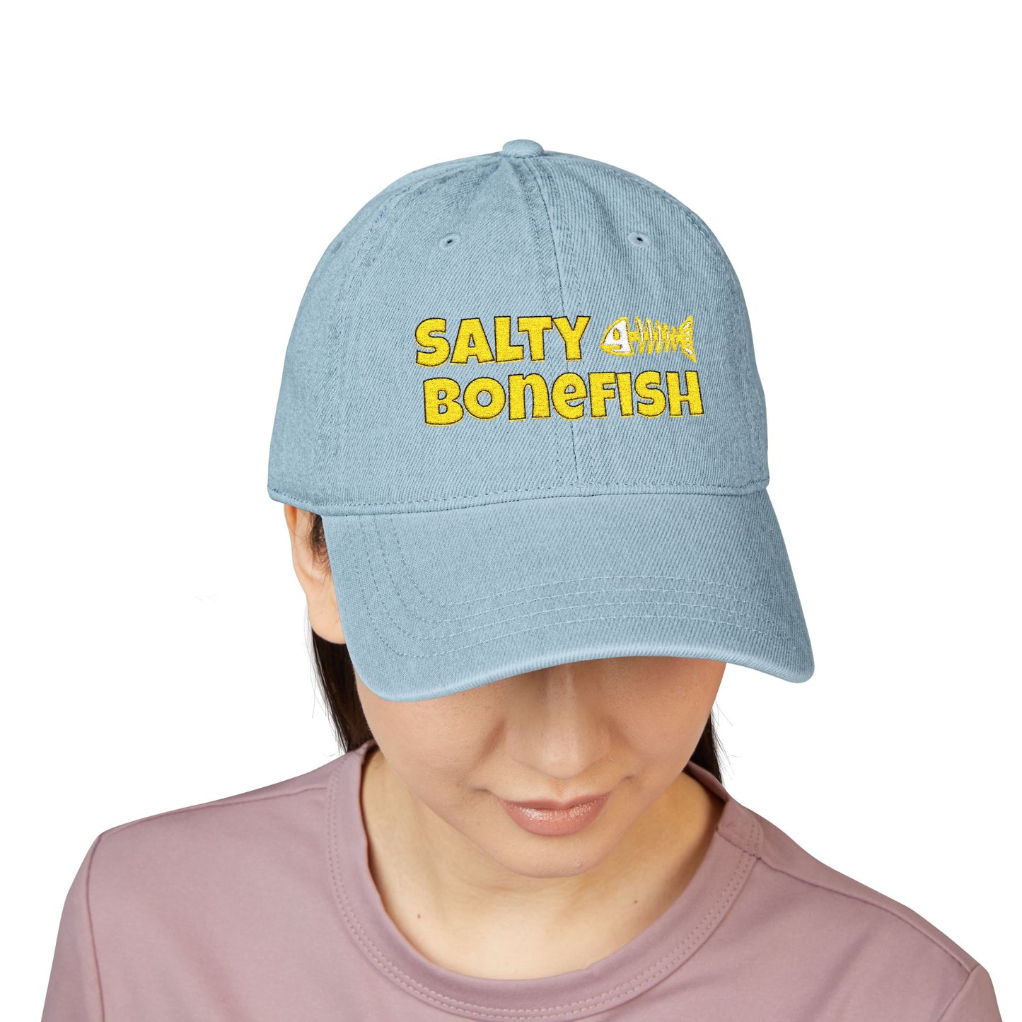 Salty Bonefish Embroidered Baseball Cap