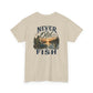 T-Shirt — "Never Too Old to Fish" Fishing Tee (Sunset Lake Design)