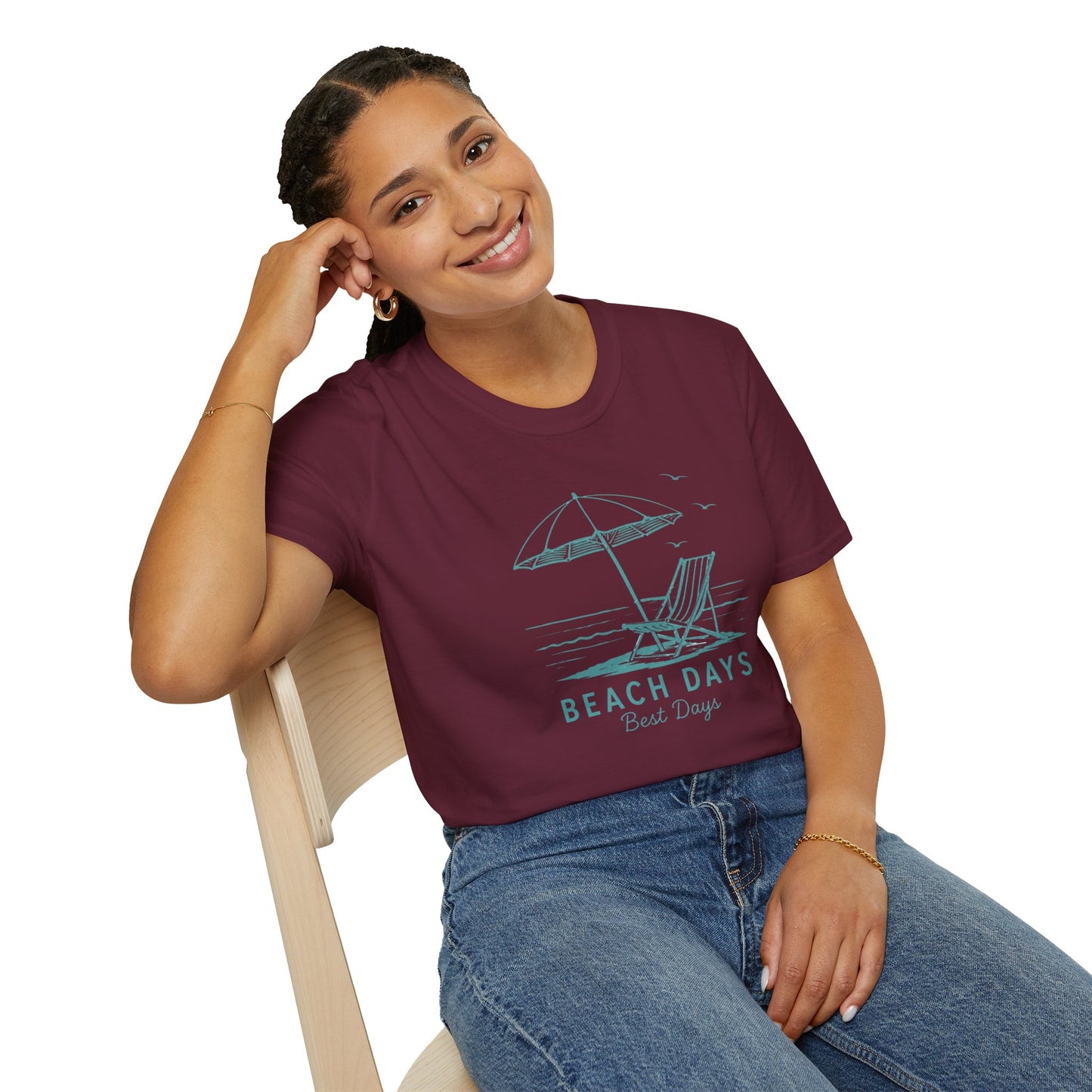Beach Days T-Shirt — Relaxing Beach Chair & Umbrella Graphic