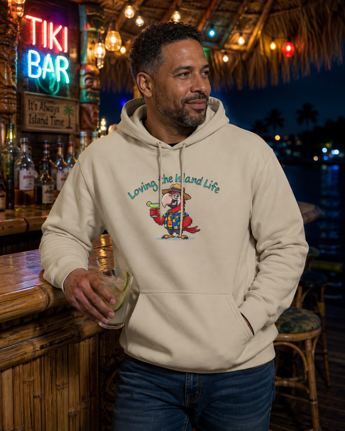 Loving the Island Life Hoodie — Tropical Beach Vacation Pullover