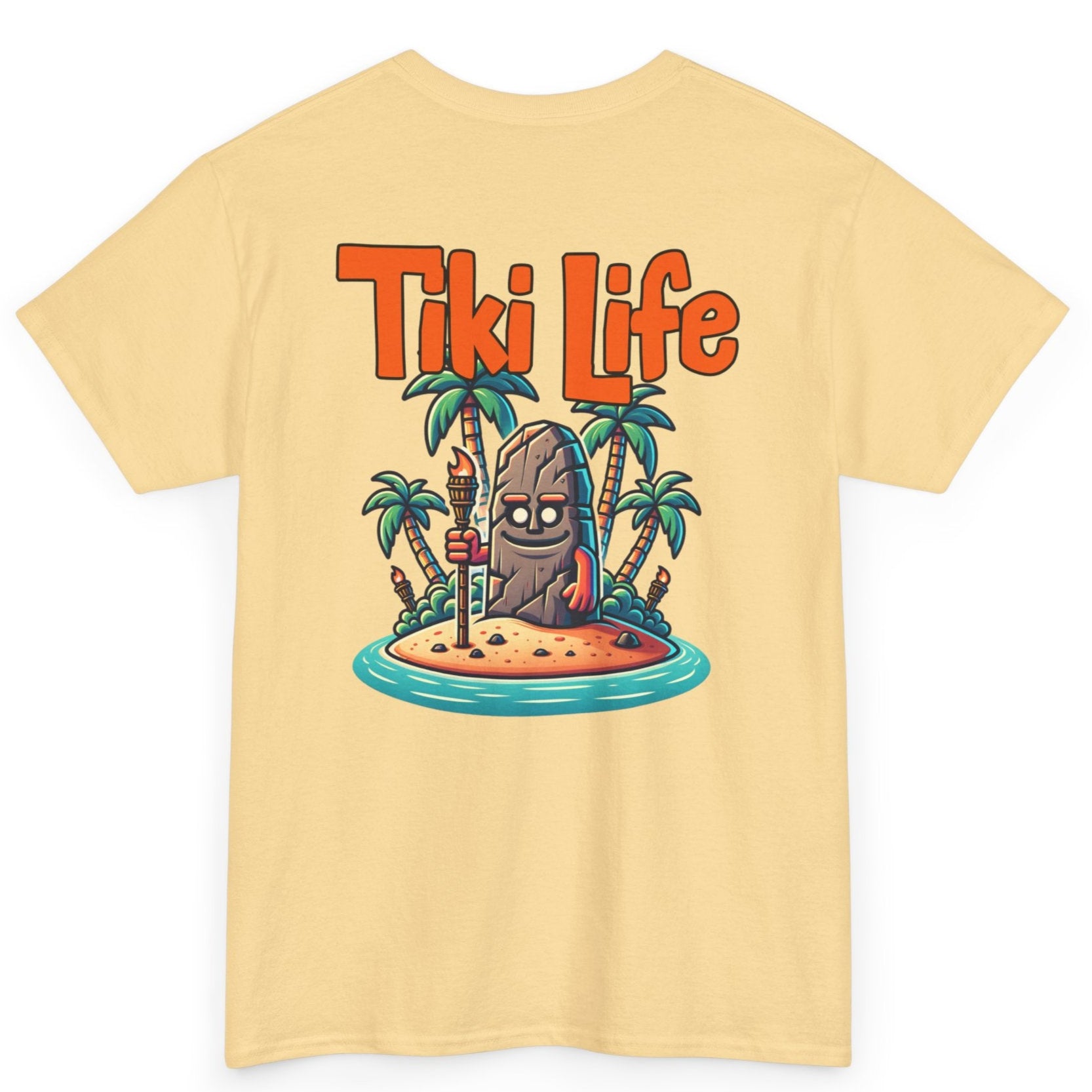 Tiki Life Island Tee - Unisex Heavy Cotton T-Shirt at Caribbean Rays