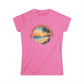 Pink t-shirt with 'Island Beach Girl' graphic on a white background