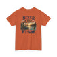 T-Shirt — "Never Too Old to Fish" Fishing Tee (Sunset Lake Design)
