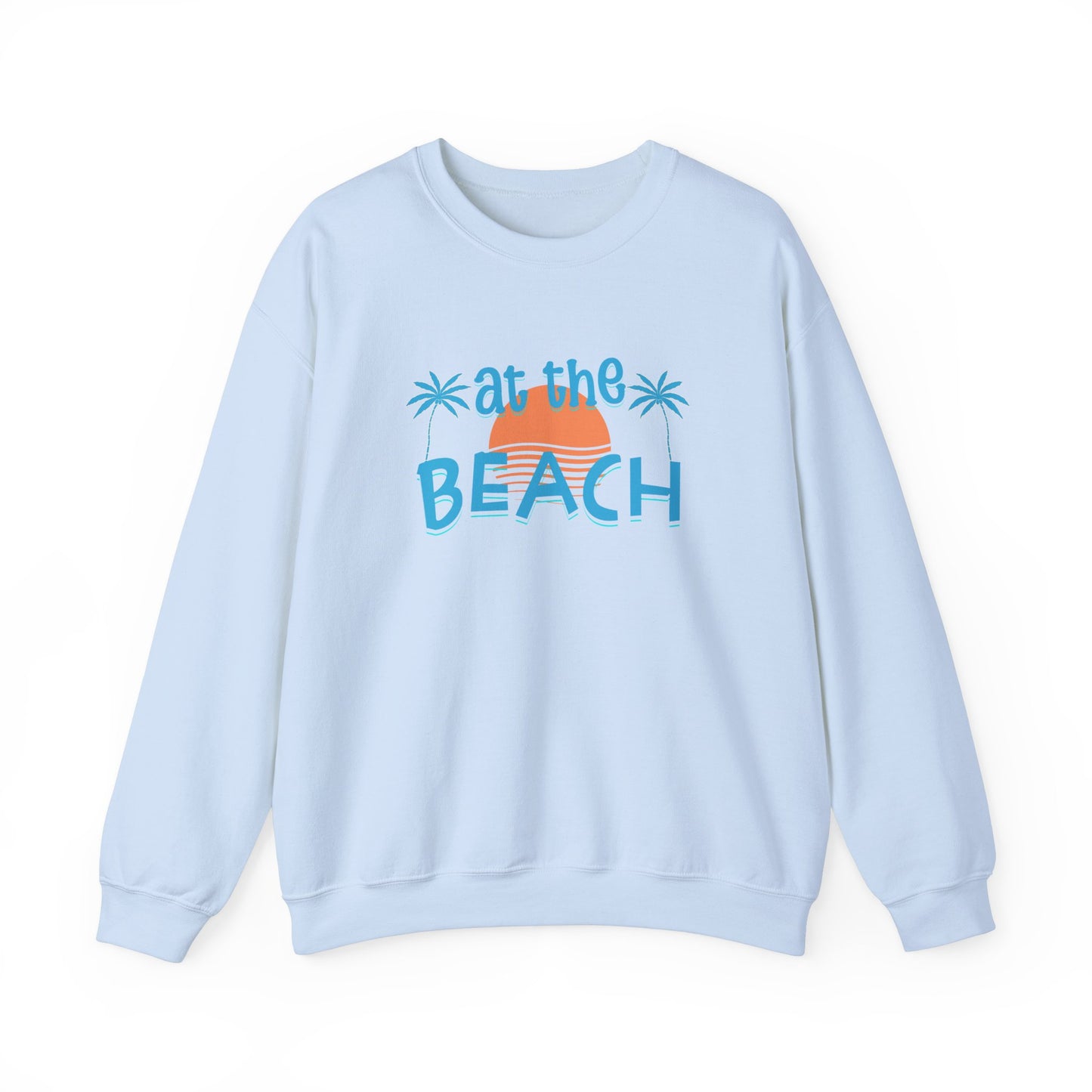 At the Beach Unisex Crewneck Sweatshirt - Summer Vibes, Casual Comfort -on Caribbean Rays