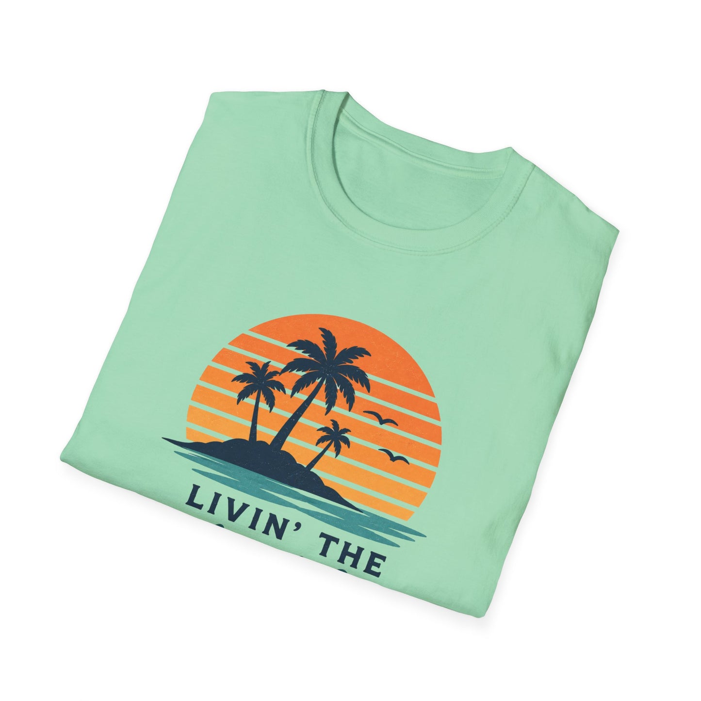 Island Life T-Shirt — "Livin' The Island Life" Retro Palm Sunset Tee