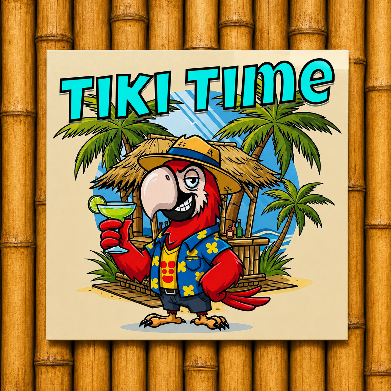 Tiki Time Aluminum Wall Print
