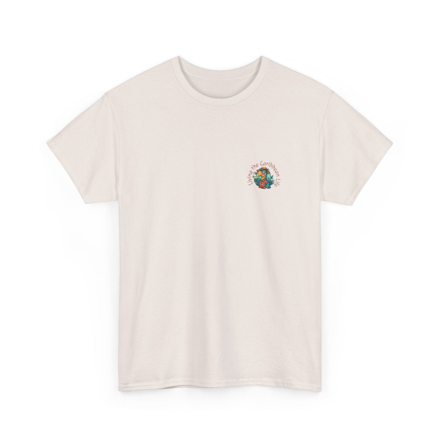 "Living the Caribbean Life" Parrot Vacation Tee