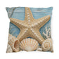 Coastal Starfish Outdoor Pillow — Beach Seashell Patio Cushion