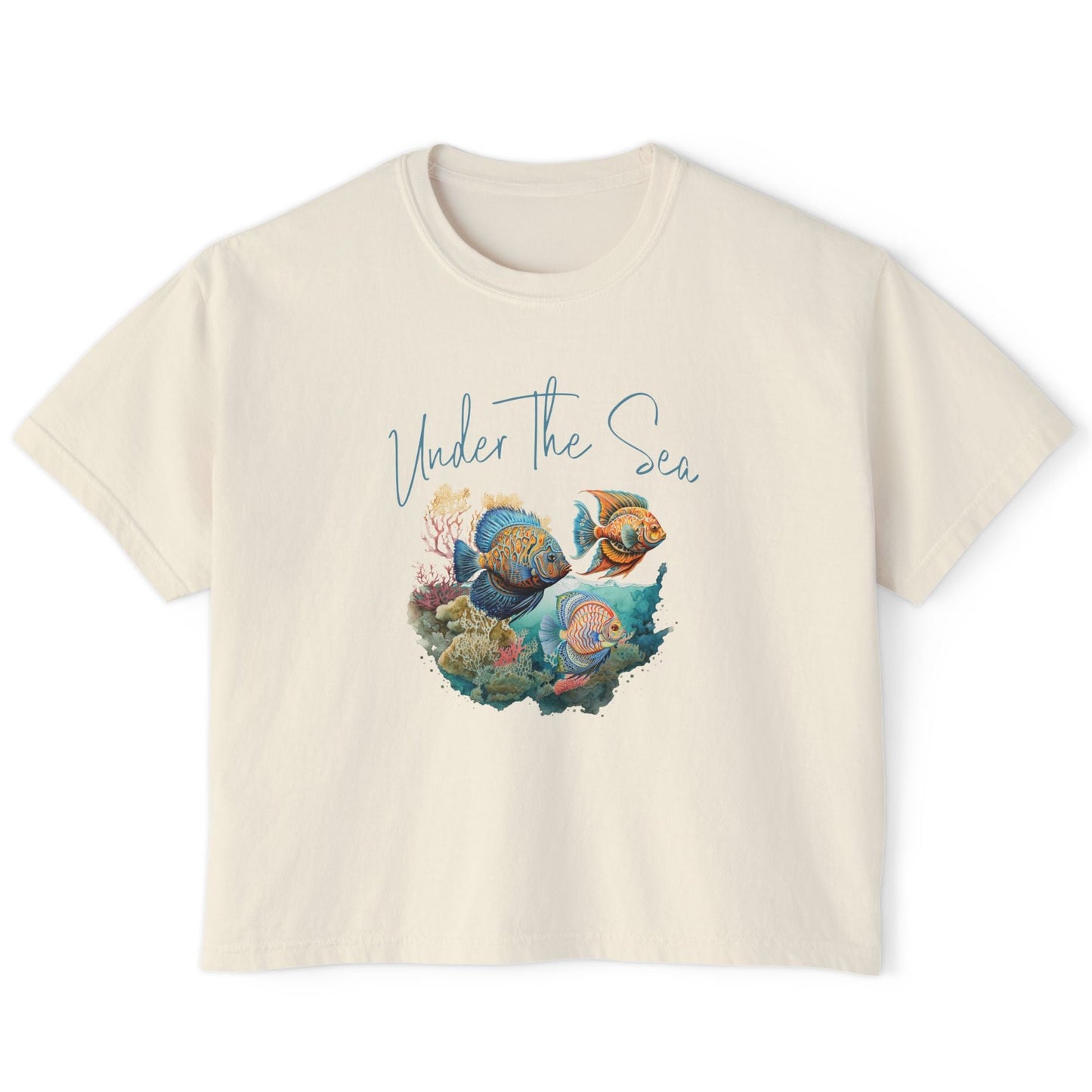 Under the Sea Boxy Tee — Women's Marine Life Graphic T‑Shirt at Caribbean Rays