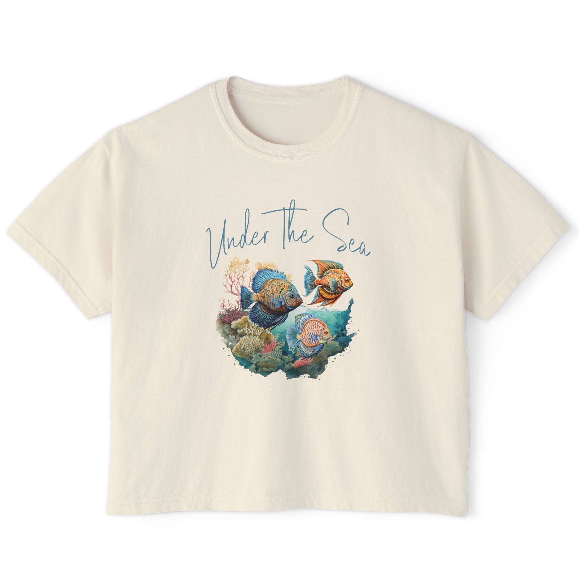 Under the Sea Boxy Tee — Women's Marine Life Graphic T‑Shirt at Caribbean Rays
