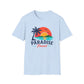 Paradise Found T‑Shirt — Retro Sunset Palm Beach Tee