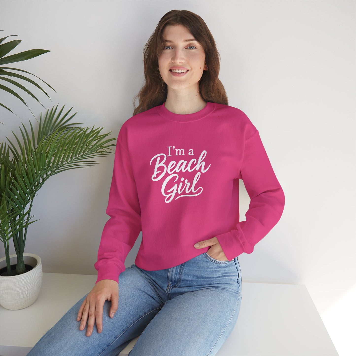 Beach Girl Sweatshirt — "I'm a Beach Girl" Cozy Crewneck
