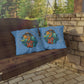 Outdoor Pillow — "Living the Caribbean Life" Parrot Tropical Decorative Pillow