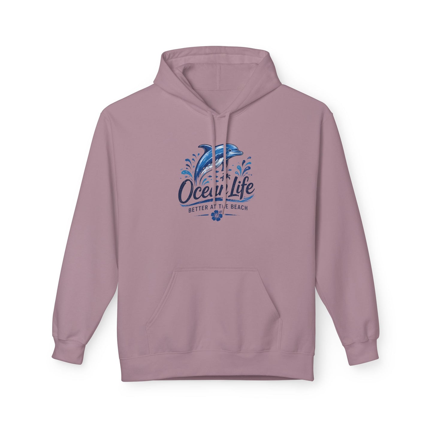 Ocean Life Hoodie - Beach Vibes Dolphin Surf Graphic