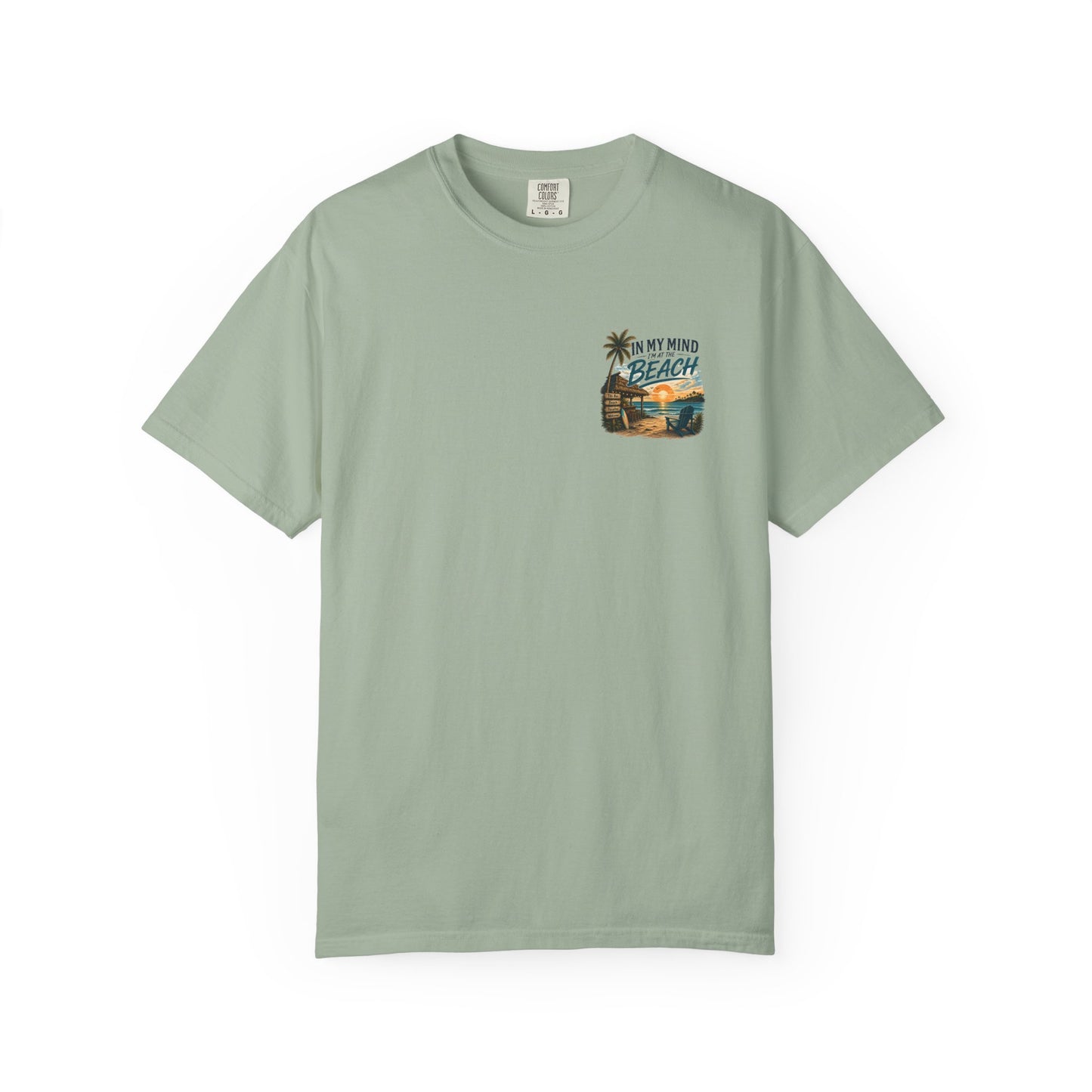 Beach Sunset T-Shirt — "In My Mind I'm at the Beach" Vintage Coastal Tee