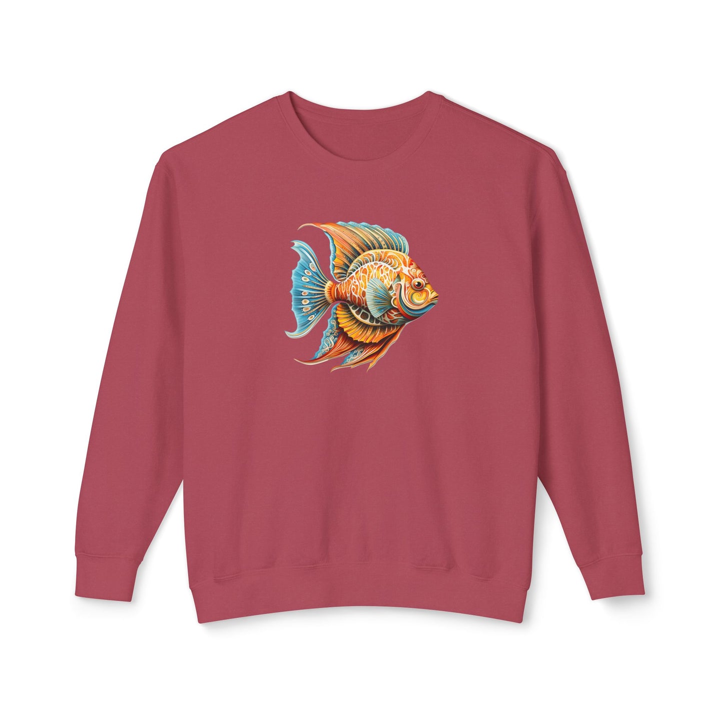 Beach Club Vibrant Fish Art Unisex Lightweight Crewneck Sweatshirt