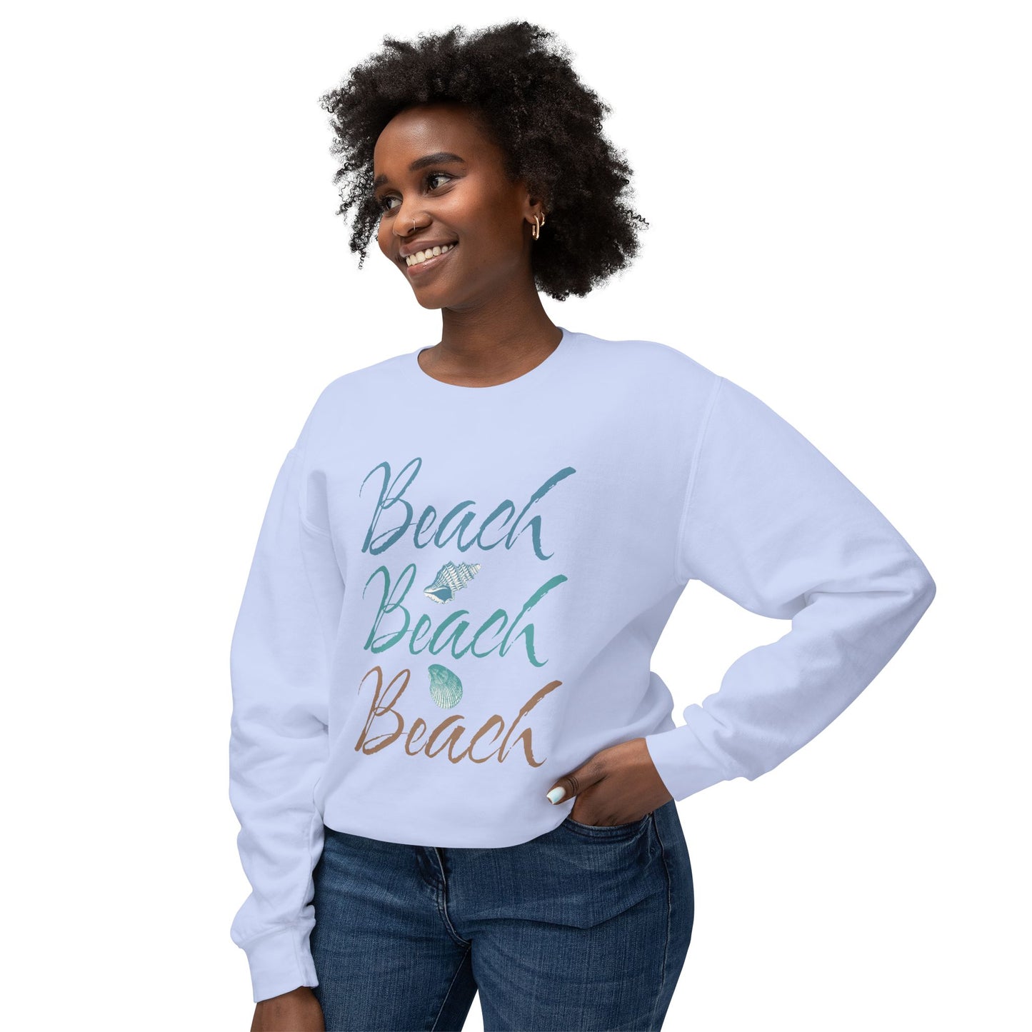 Beach Club Beach Vibes Unisex Lightweight Crewneck Sweatshirt