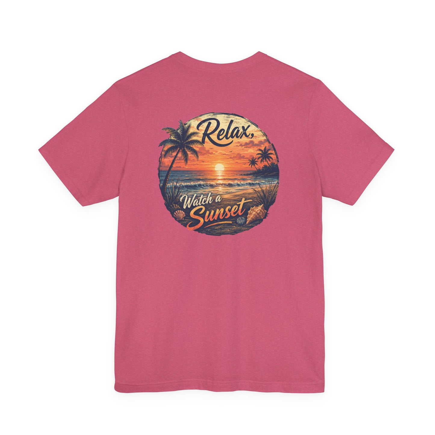Sunset Beach Tee — "Relax Watch a Sunset" Graphic T-Shirt
