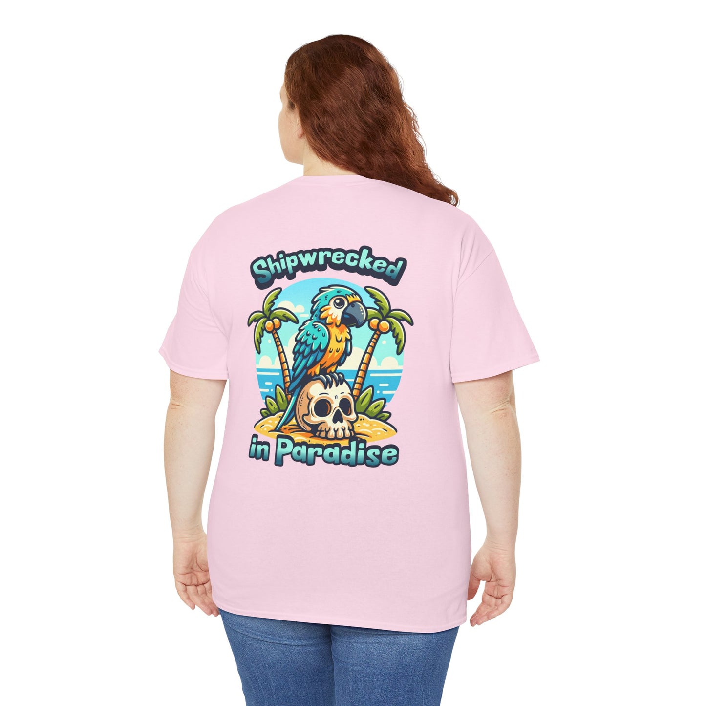 Shipwrecked in Paradise Tropical Unisex Heavy Cotton T-Shirt