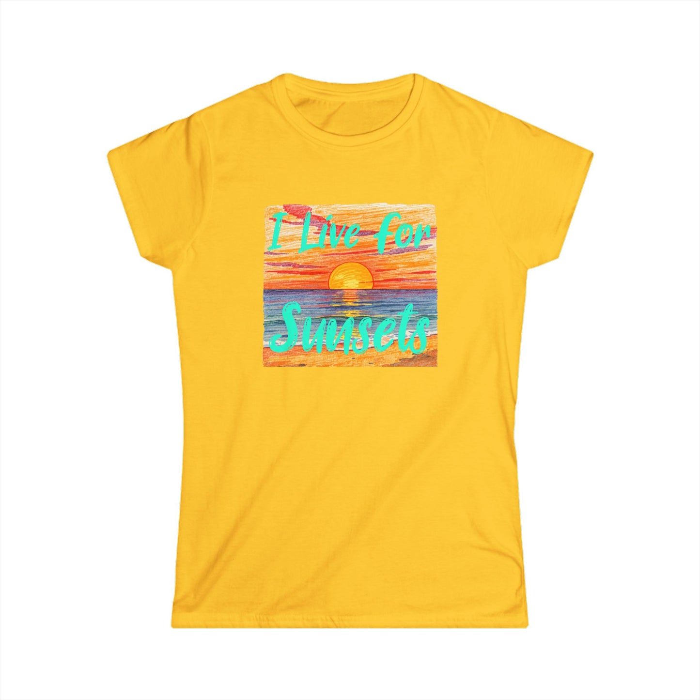 i Live For Sunsets Women’s Tee — Tropical Sunset Graphic T-Shirt
