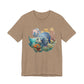 Brown t-shirt with an underwater scene design featuring fish and coral on a white background by Caribbean Rays