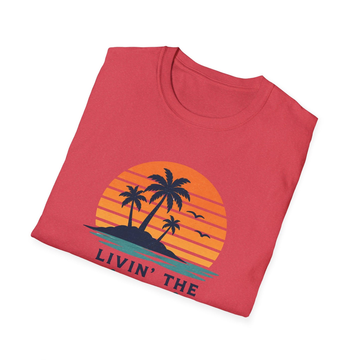 Island Life T-Shirt — "Livin' The Island Life" Retro Palm Sunset Tee