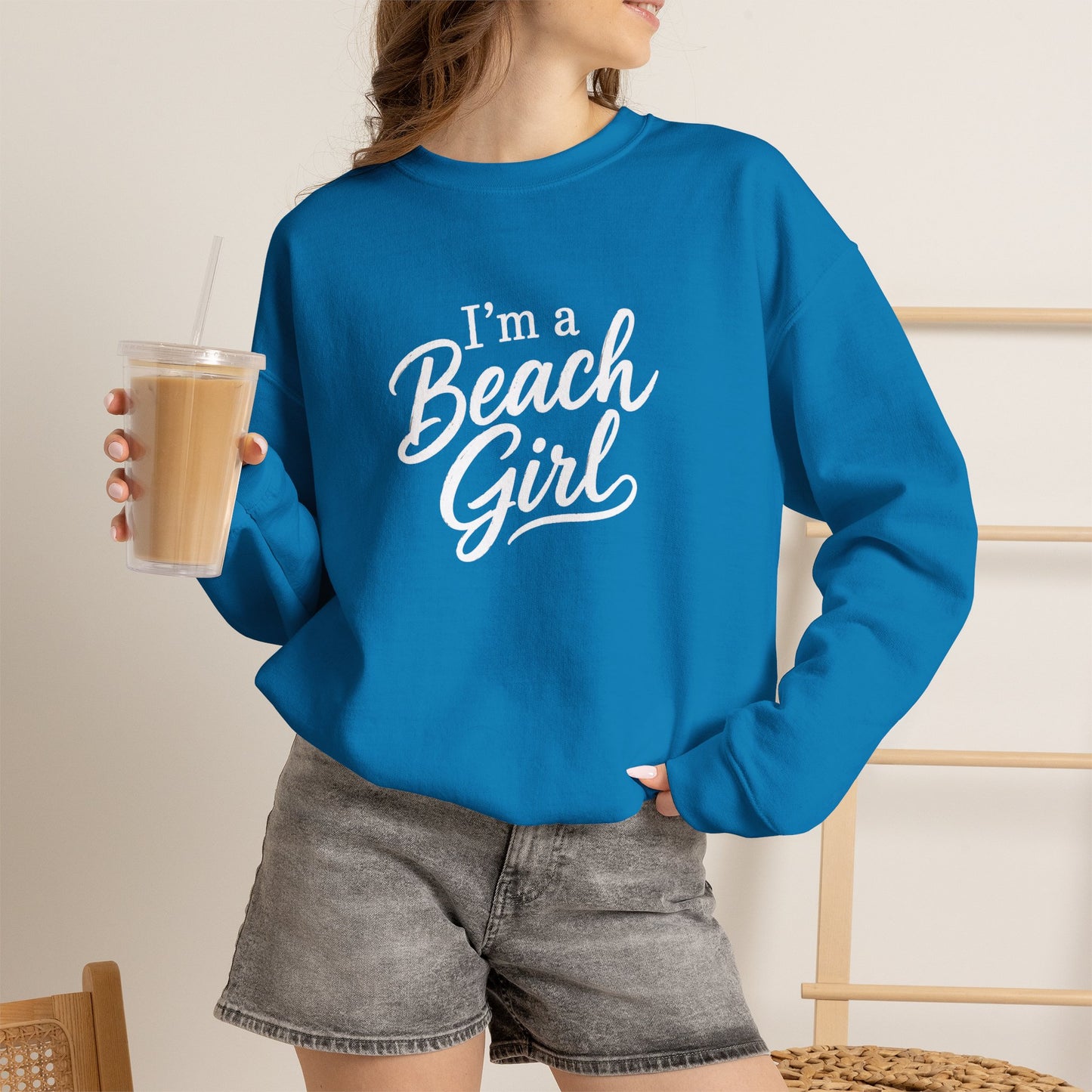 Beach Girl Sweatshirt — "I'm a Beach Girl" Cozy Crewneck