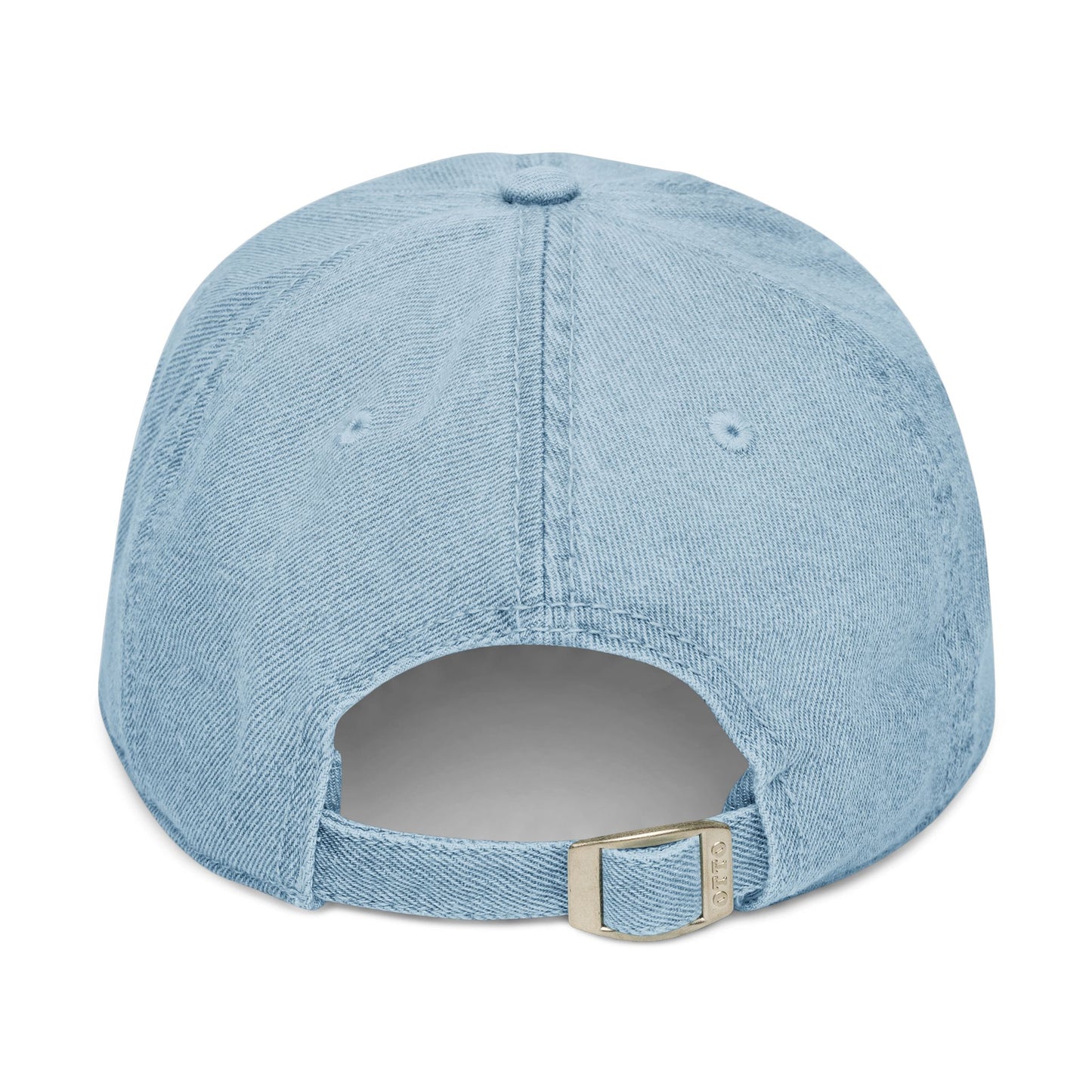 Tiki Bar Embroidered Hat — Vintage Tiki Totem Denim Baseball Cap